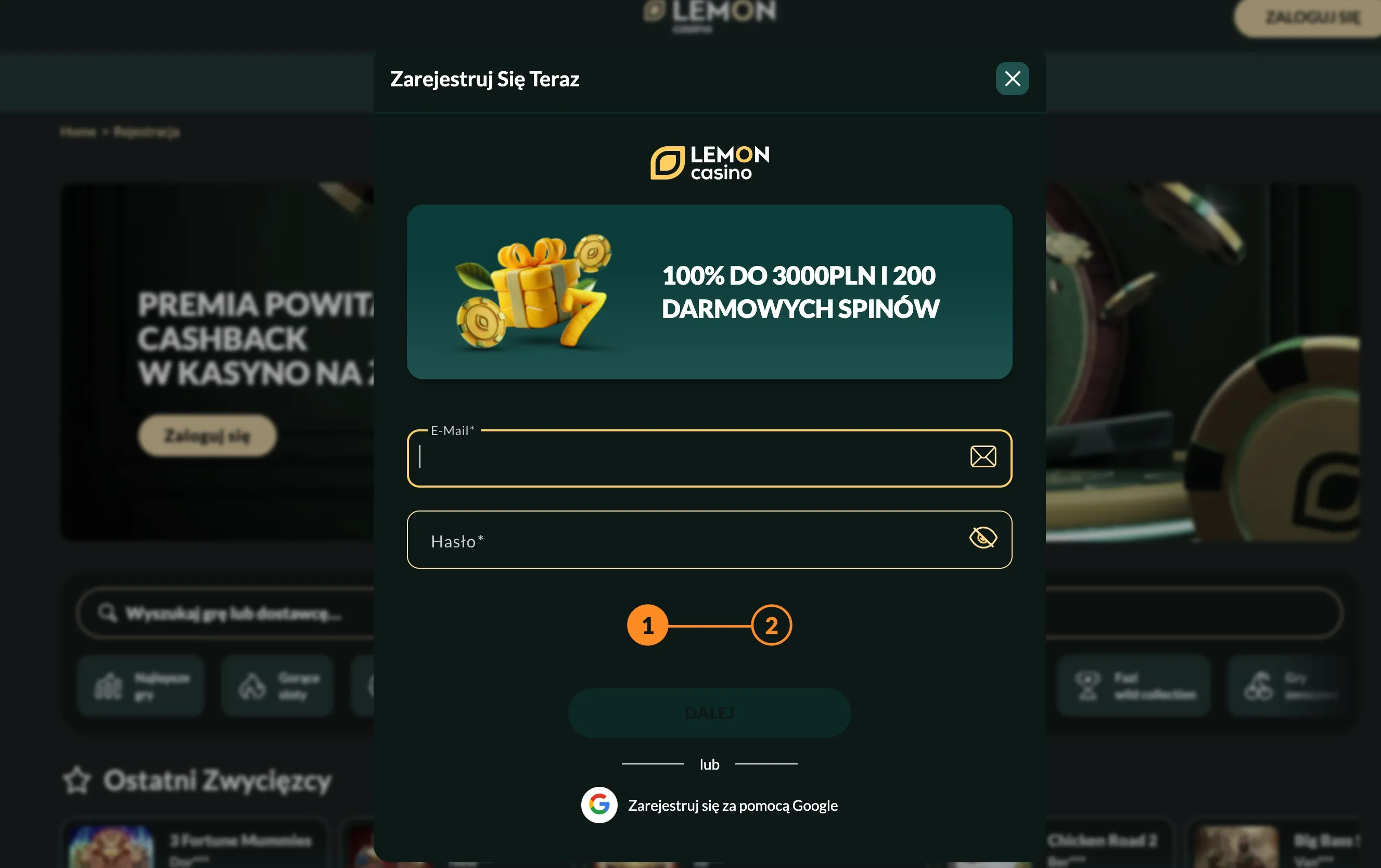 Krok 2 – Informacje osobowe